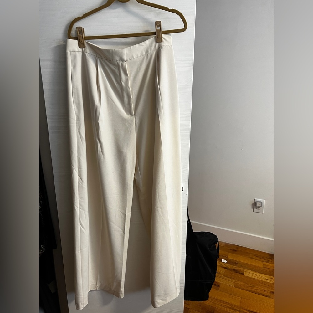 Zara Ivory Wide-Leg Pants